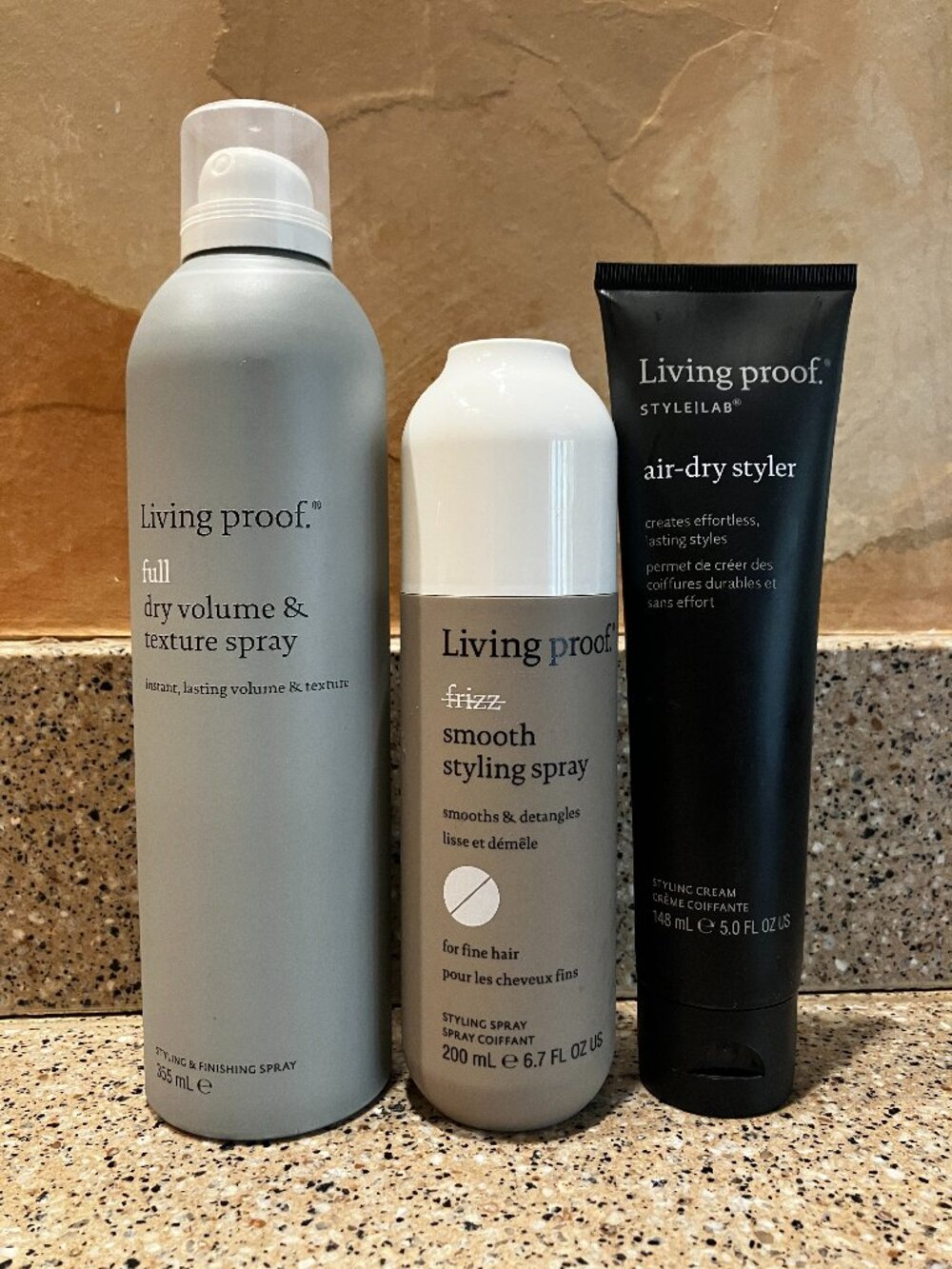 Living Proof Set of Air-Dry Styler Full Dry Volume Texture Spray & Smooth Style!